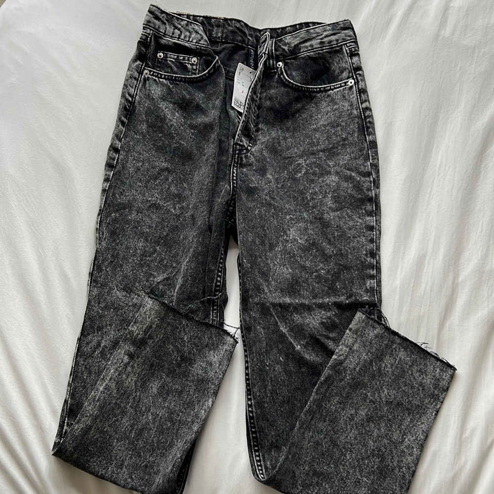 H&M black acid washed jeans